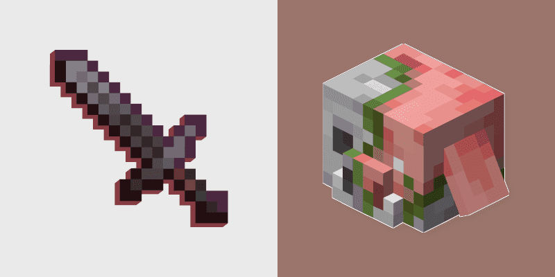 Custom Cursor - Minecraft Zombified Piglin & Sword