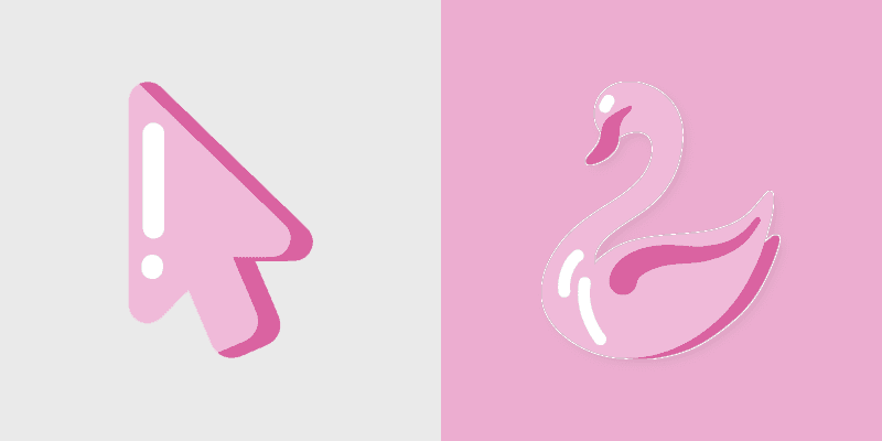 Cute Pink Swan Custom Cursor