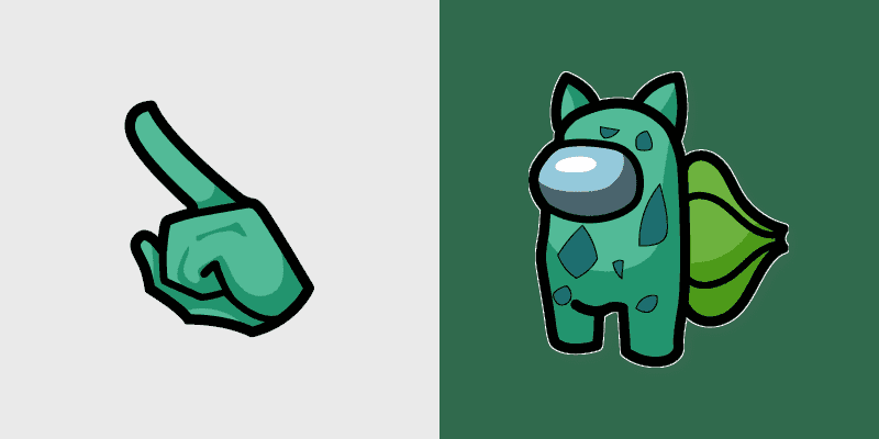 Among Us Cute Bulbasaur Custom Cursor Pack