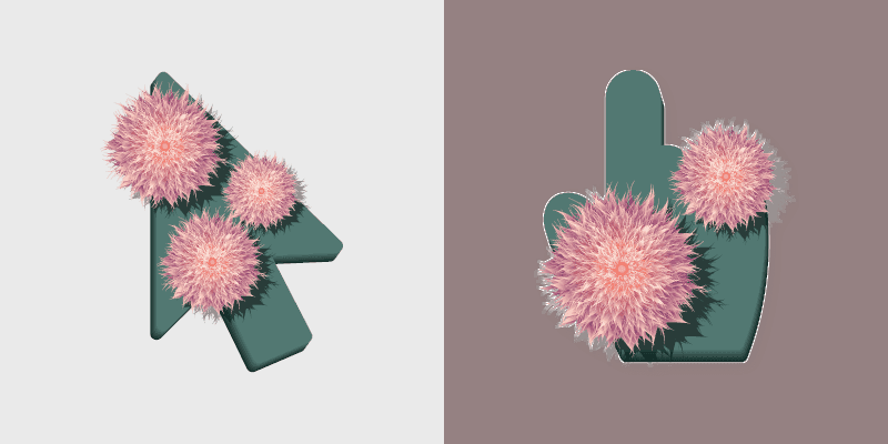 Pink Aster Cute Cursor Pack