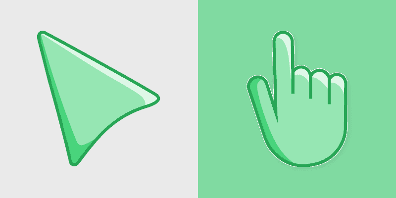 Cute Cursor Pack - Celadon Green