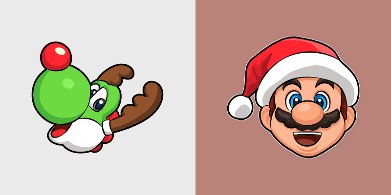 Santa Mario and Reindeer Yoshi Custom Cursor Pack