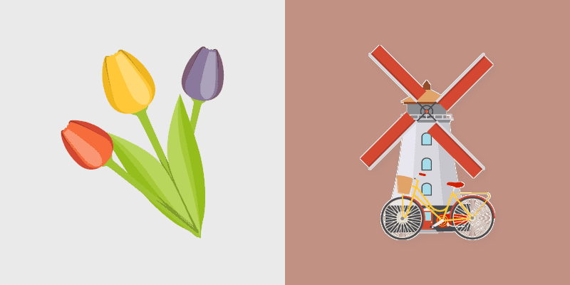Netherlands Tulips & Windmill Custom Cursor Pack