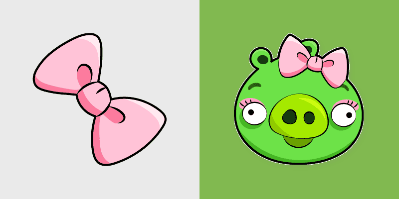 Angry Birds Female Pig and Cute Bow Cursor Pack