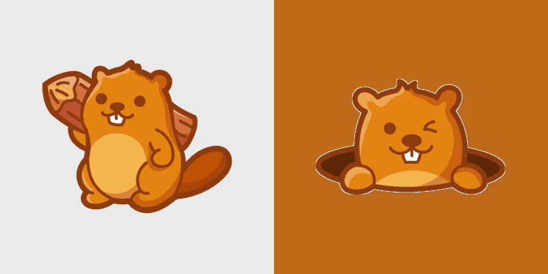 Cute Cursor Pack with Beaver Log Theme