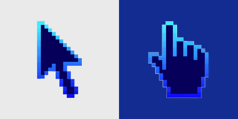 Sophisticated Dark Blue Glowing Cursor Pack