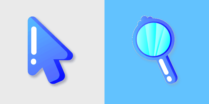 Stylish Cursor Pack - Custom Blue Mirror
