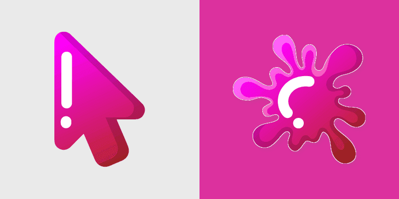 Cute Cursor Pack - Minimal Gradient Red Pink Blot
