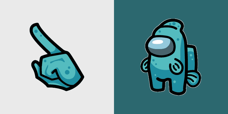 Custom Teal Fish Monster Cursor Pack