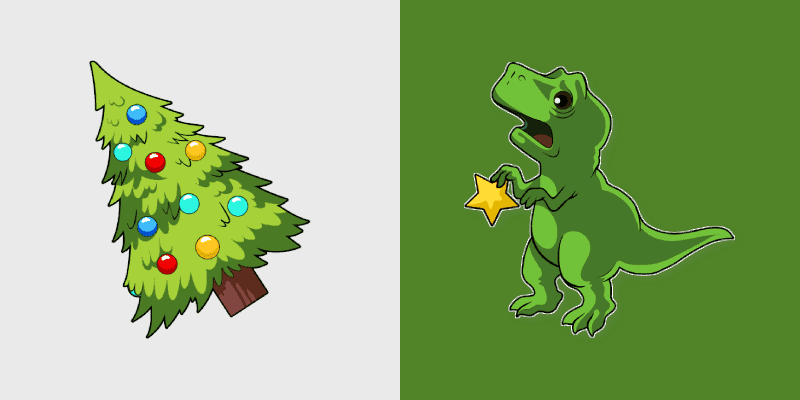 Cute Cursor Collection - Christmas Tree & T-Rex