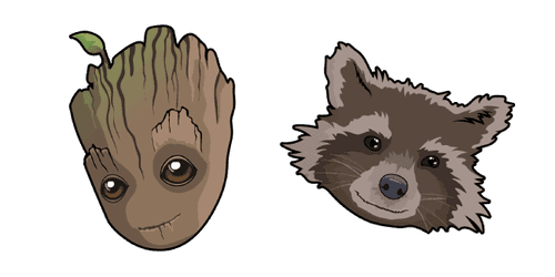 Baby Groot and Rocketcustom cursor pack
