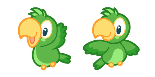 Cute Green Parrotcustom cursor pack