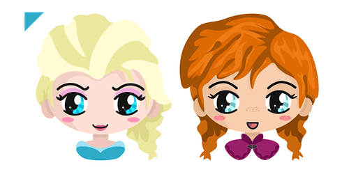 Frozen Elsa and Annacustom cursor pack