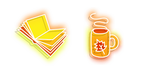 Neon Book and Teacustom cursor pack