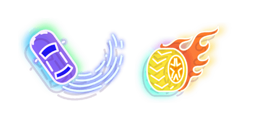 Neon Car and Wheelcustom cursor pack