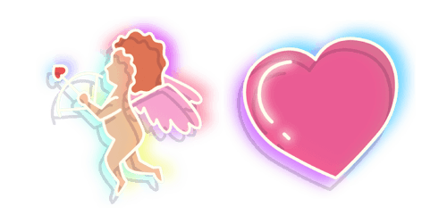 Neon Cupid and Heartcustom cursor pack
