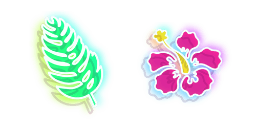 Neon Flower and Leafcustom cursor pack