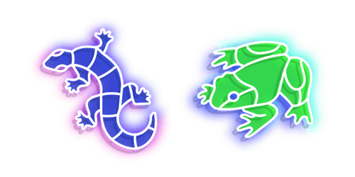 Neon Lizard and Frogcustom cursor pack