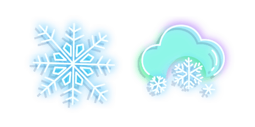 Neon Snowflakescustom cursor pack