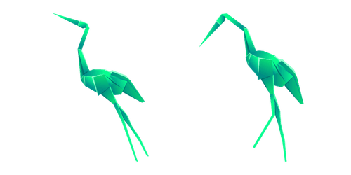 Origami Green Storkcustom cursor pack