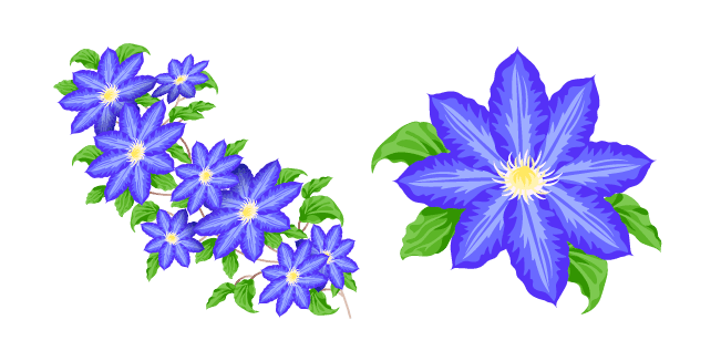 Blue Clematiscustom cursor pack