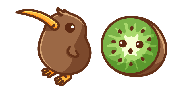 Cute Kiwi Fruit and Birdcustom cursor pack