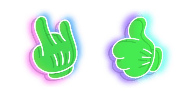 Neon Alien Handscustom cursor pack