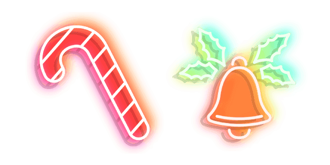 Neon Candy Cane and Bellcustom cursor pack
