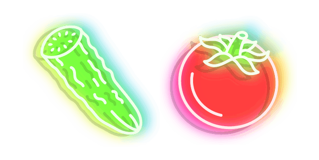 Neon Cucumber and Tomatocustom cursor pack