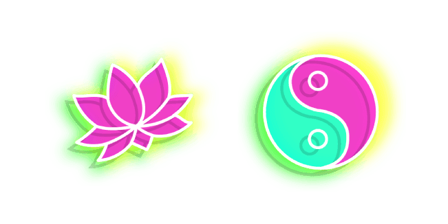 Neon Lotus and Yin Yangcustom cursor pack