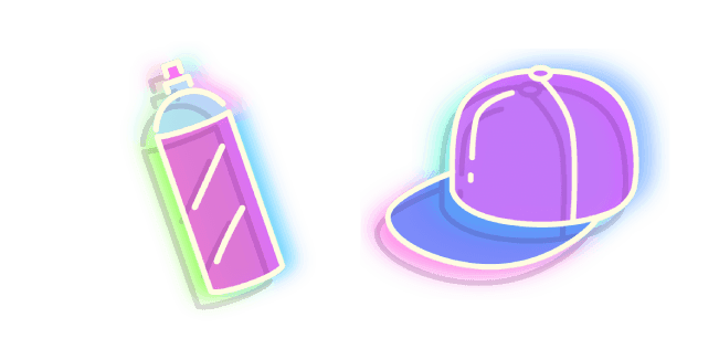 Neon Spray Paint and Capcustom cursor pack