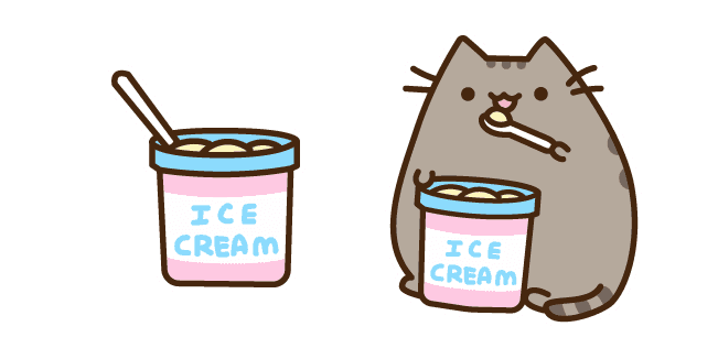 Pusheen and Ice Creamcustom cursor pack