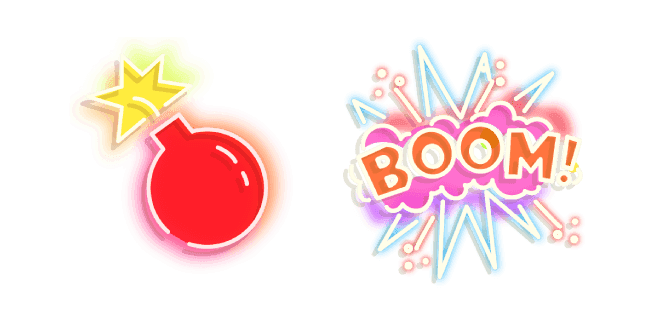 Red Bomb and Boom Neoncustom cursor pack