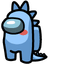 Blue Dinosaur Crewmate pointer cursor