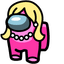 Pink Barbie Crewmate pointer cursor