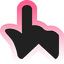 Pink Dissolving on Black pointer cursor
