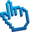 Transparent Blue Pixel pointer cursor