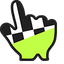 Lime Checkered pointer cursor