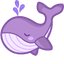 Adorable Purple Whale pointer cursor