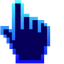 Dark Blue Glowing pointer cursor