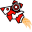 Custom Cursor Pack - Red & White Geometry Dash Cubes pointer cursor