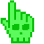 Green Skull pointer cursor