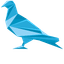 Origami Blue Pigeon pointer cursor