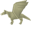 Origami Winged Wolf pointer cursor