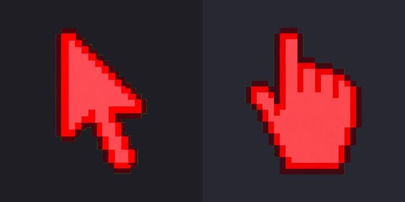 Color Pixels Coral Red cursor preview