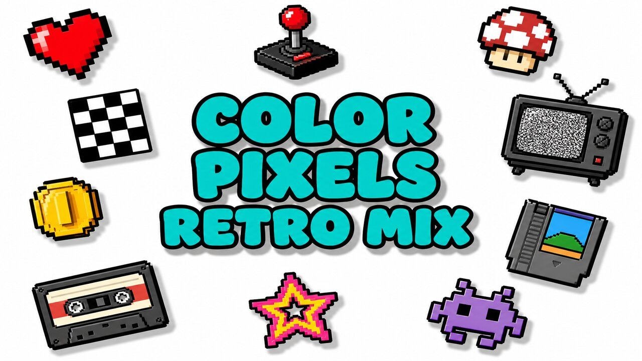Color Pixels Retro Mix custom cursor collection preview