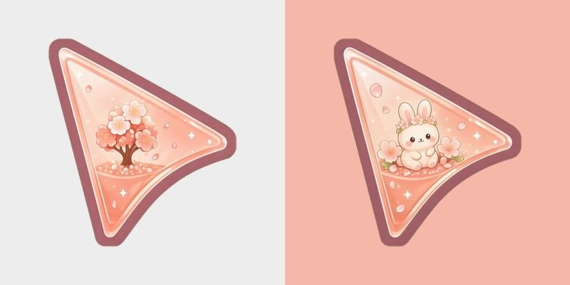 Coral Bloom Glass Cursor