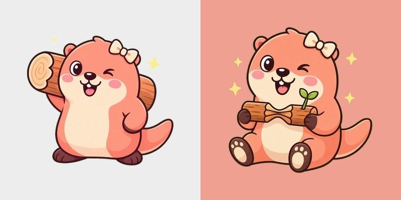 Coral Otter Timber Cursor