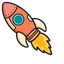 Coral Sunset Rocket default cursor