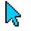 Cyan Pixel Hourglass Cursor default cursor